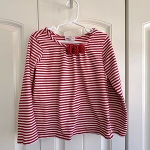 Red and white Hanna Andersson stripped top with red details. Great for fall!